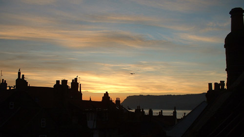 Picture of Bay from the cottage, looking towards Ravenscar